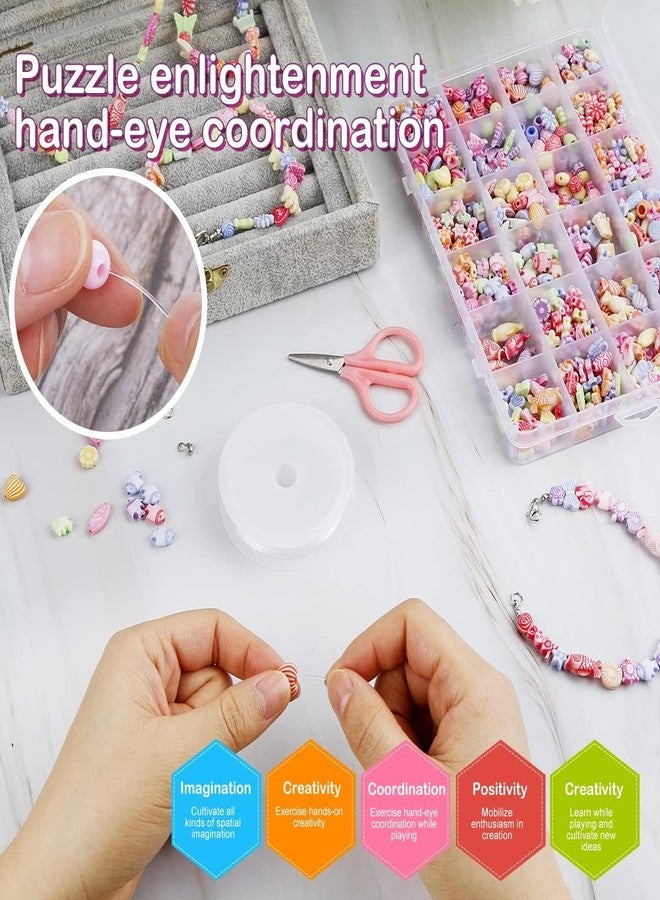 SNEHIDA Bracelet Making Kit | Beads for Jewelry Making Kit | Bracelet Making Kit for Girls and Kids | DIY Bracelets, Necklace, Hairband & Rings Craft Kit | Rubber Band Bracelet Kit | Pack Of 1, Multi - Image 2